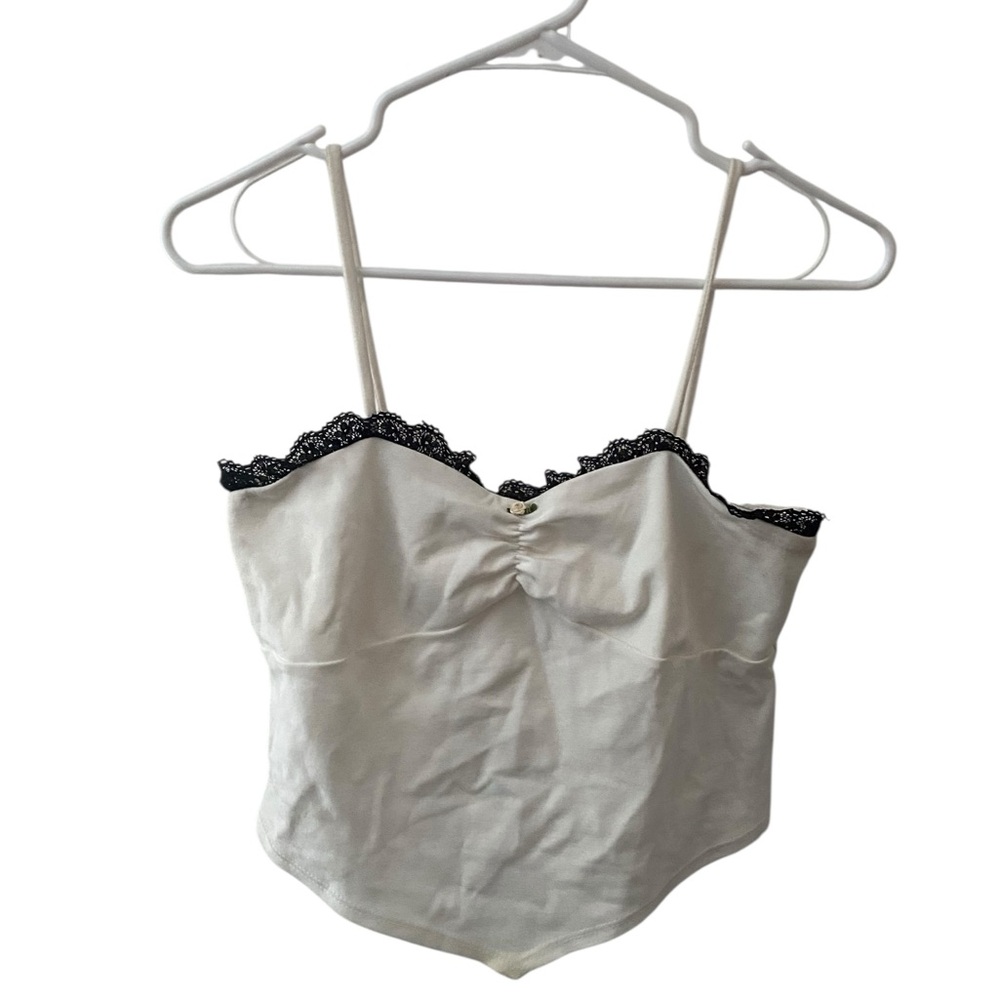 White/Cream Lace-Trimmed Camisole